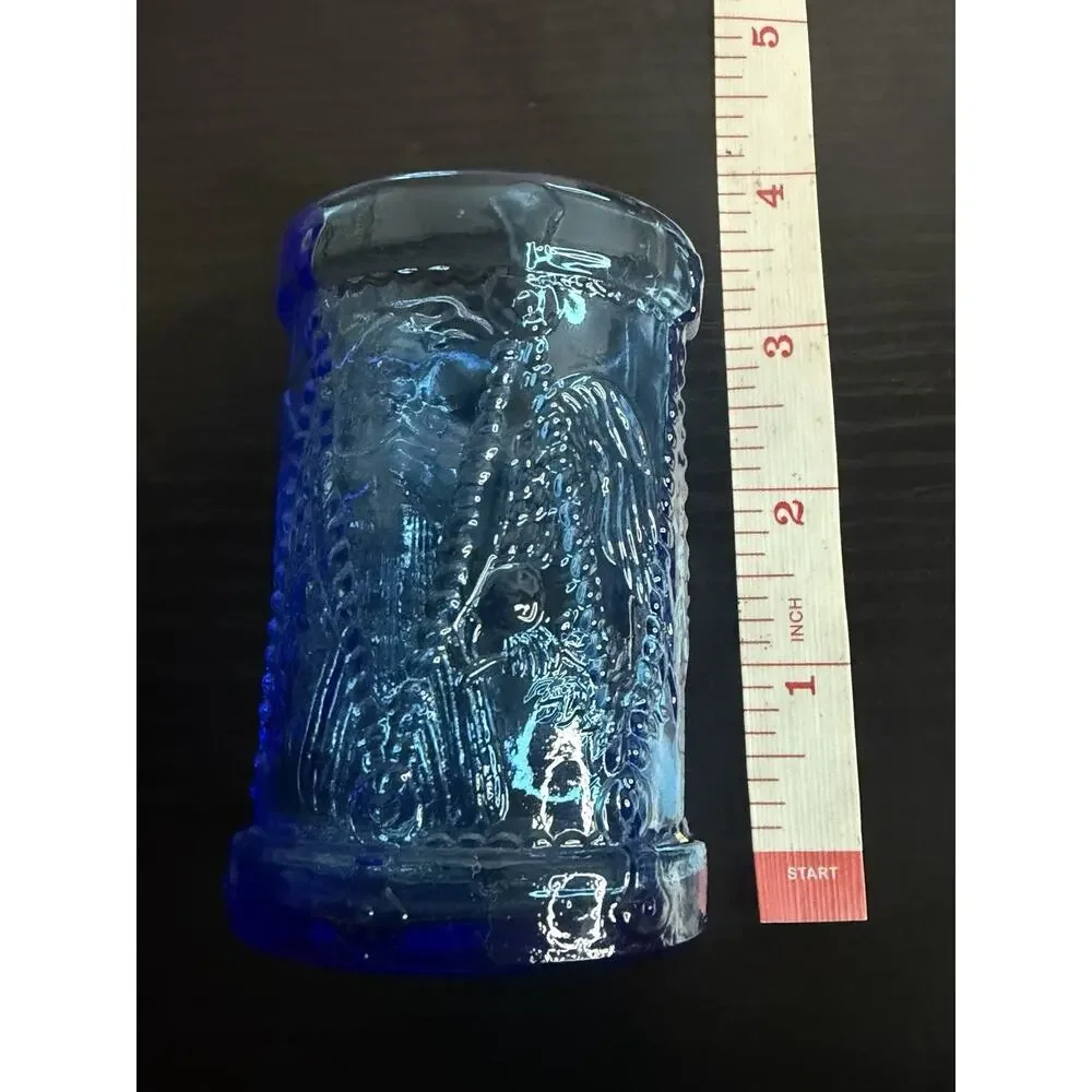 Set of 3 Vintage Wheaton NJ Cobalt Blue Glass Shot Glasses Votive Holders ~ 3